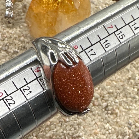 Sunstone silver Victorian ring manifesting confidence and faith crystal - Picture 3 of 7